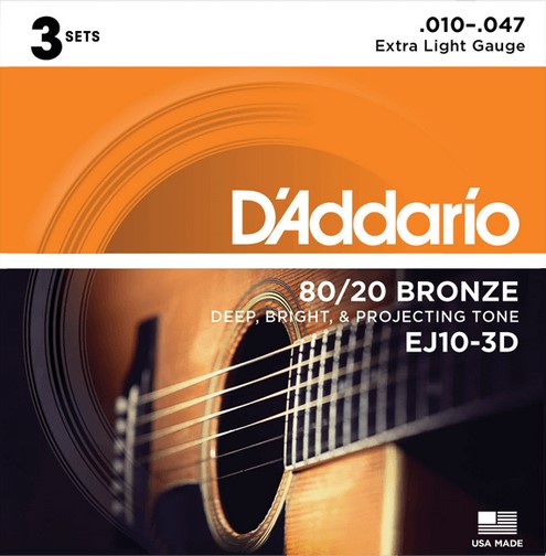 DADDARIO BRONZE 80/20 Струны для акустической гитары, 10-47