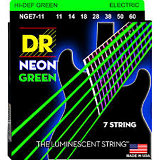 DR NEON GREEN Струны для 7-струнной электрогитары, 11-60
