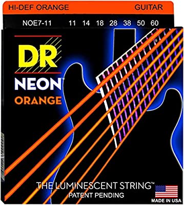 DR NEON ORANGE Струны для 7-струнной электрогитары, 11-60