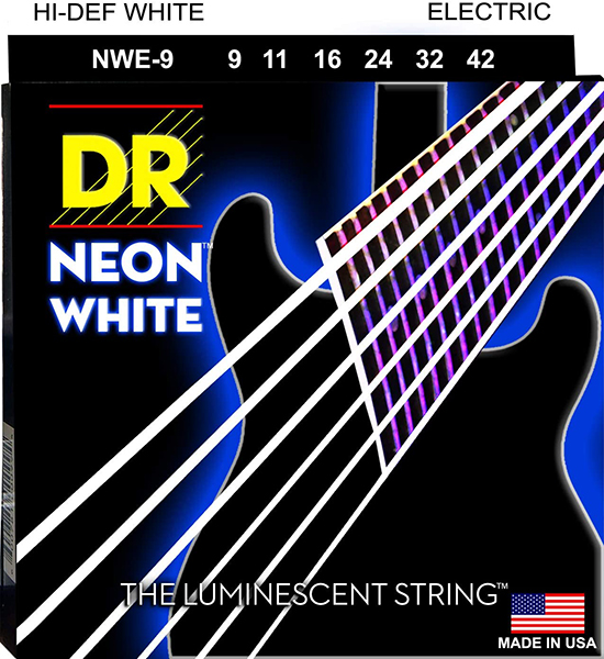 DR NEON WHITE Струны для электрогитары, 9-42