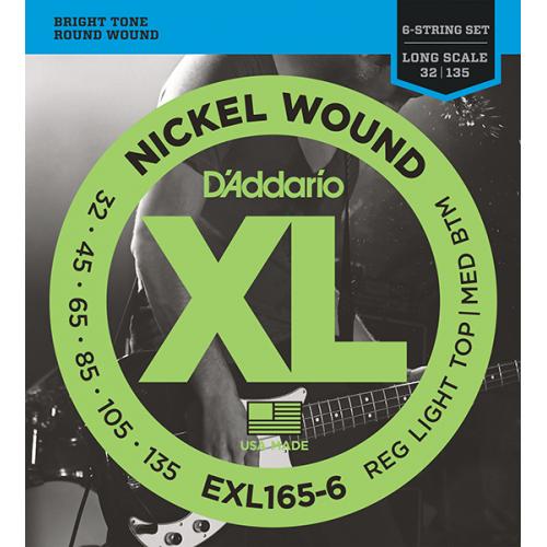 DADDARIO XL NICKEL WOUND Струны для 6-струнной бас-гитары, 32-135