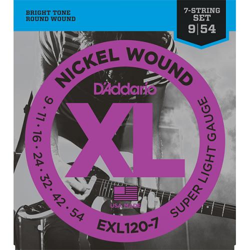 DADDARIO XL NICKEL WOUND Струны для 7-струнной электрогитары, 9-52